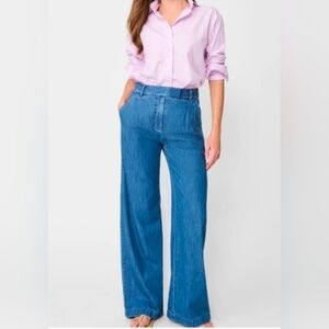 J MCLAUGHLIN Newman Denim Trouser Jeans Wide Leg High Rise Sz 12